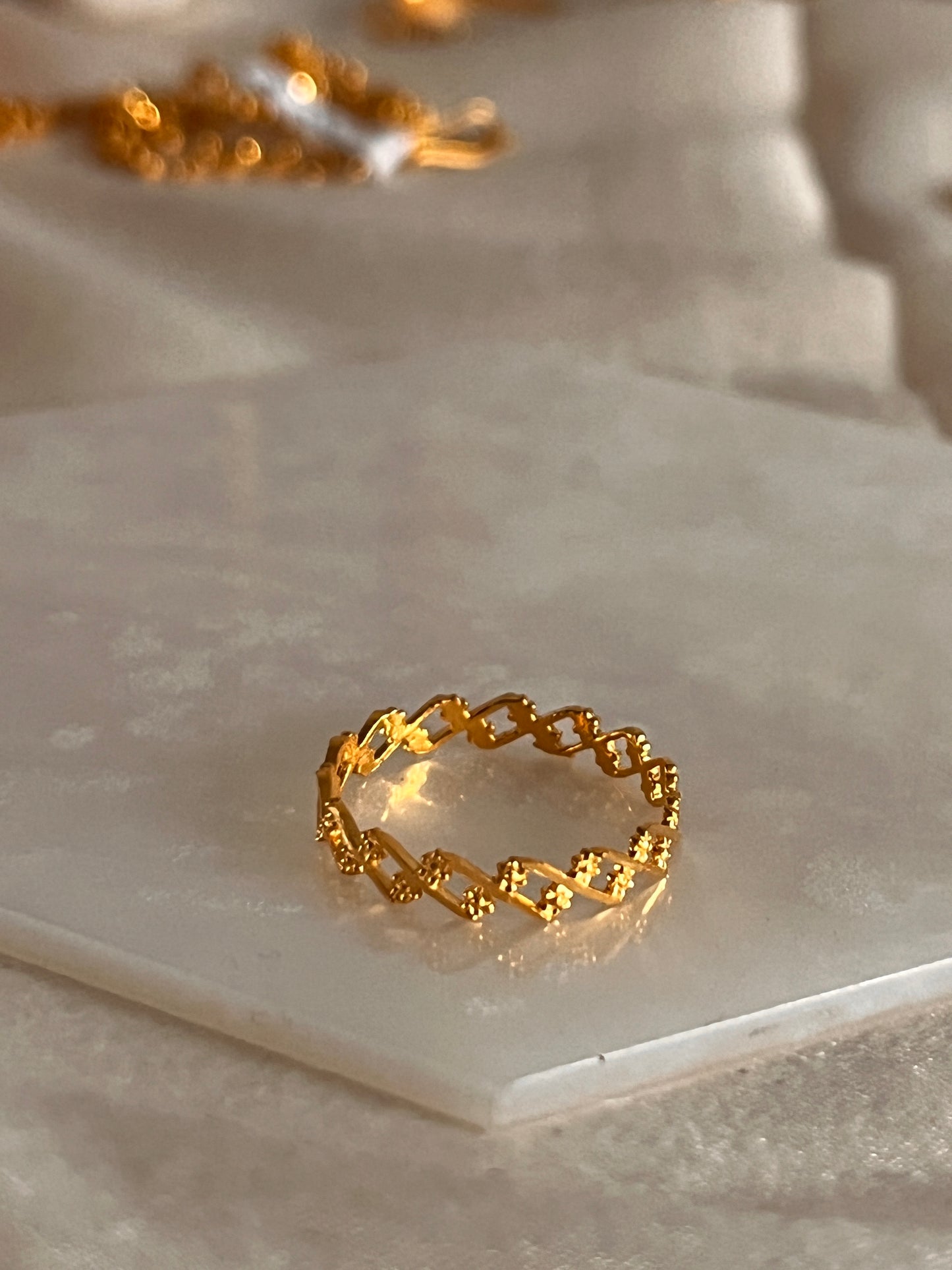 Flower Embedded Ring