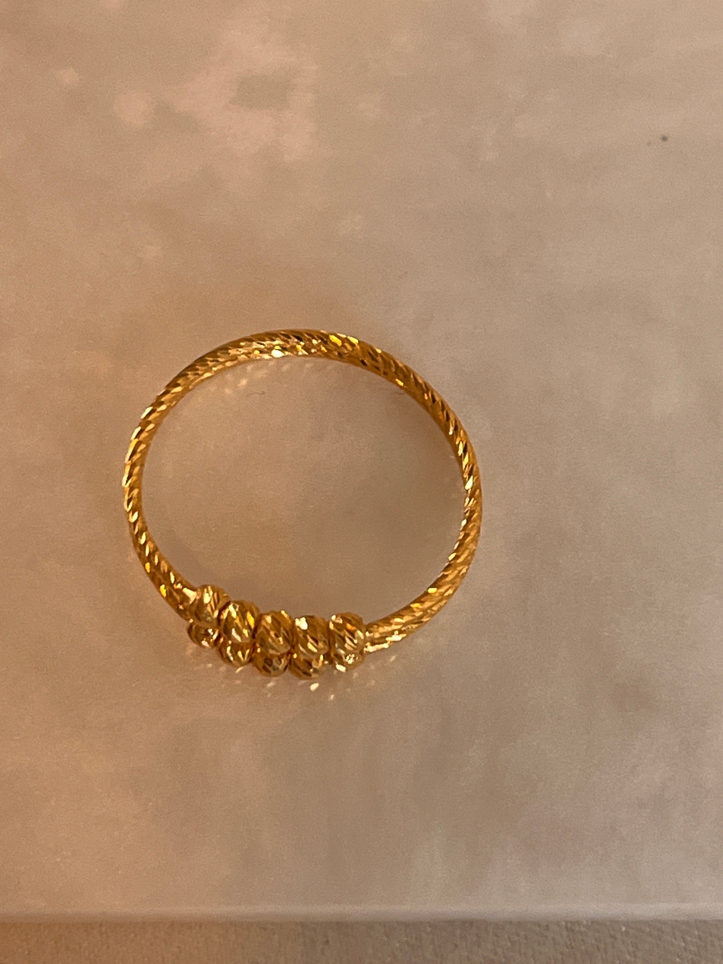 Elegant Double Line Beaded Ring (Size Q and 1/4)