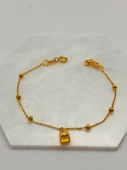 Love Heart Lock Bracelet (small)