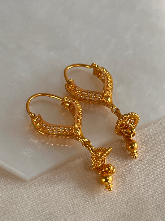 Triangular Dome Jumka Earrings