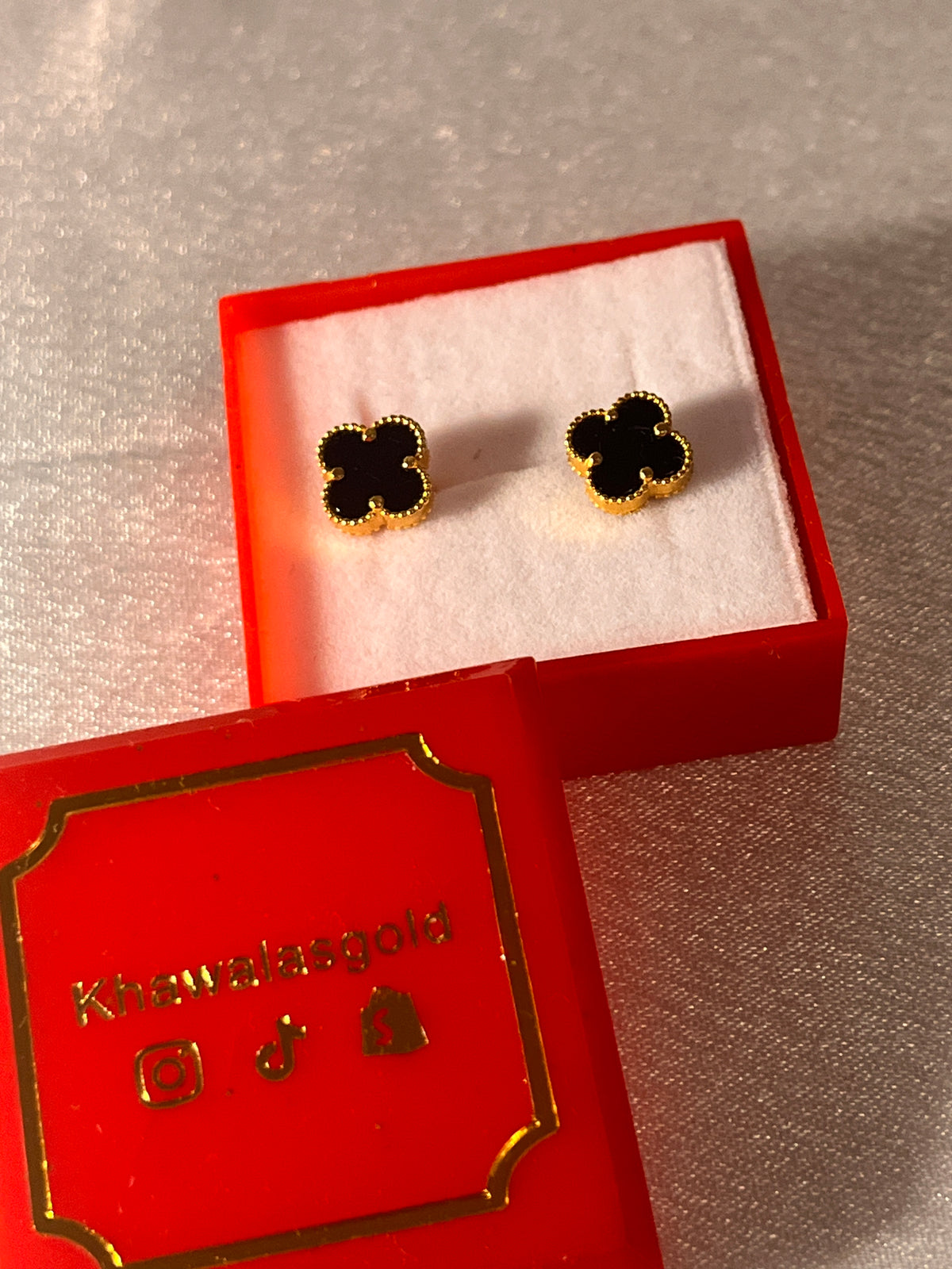 Clover Ebony Studs