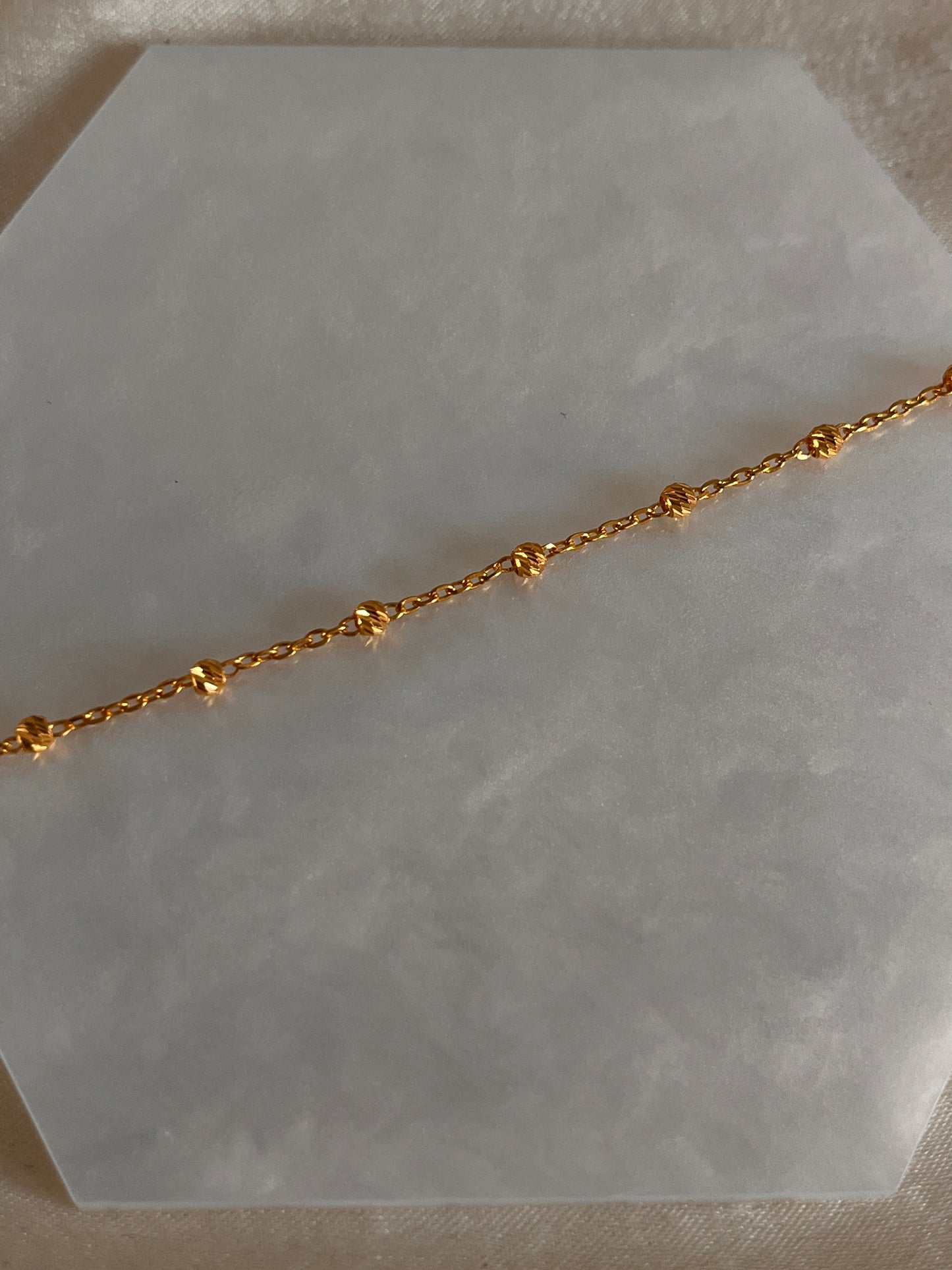 Mini Link Bracelet with 7 beads (small)