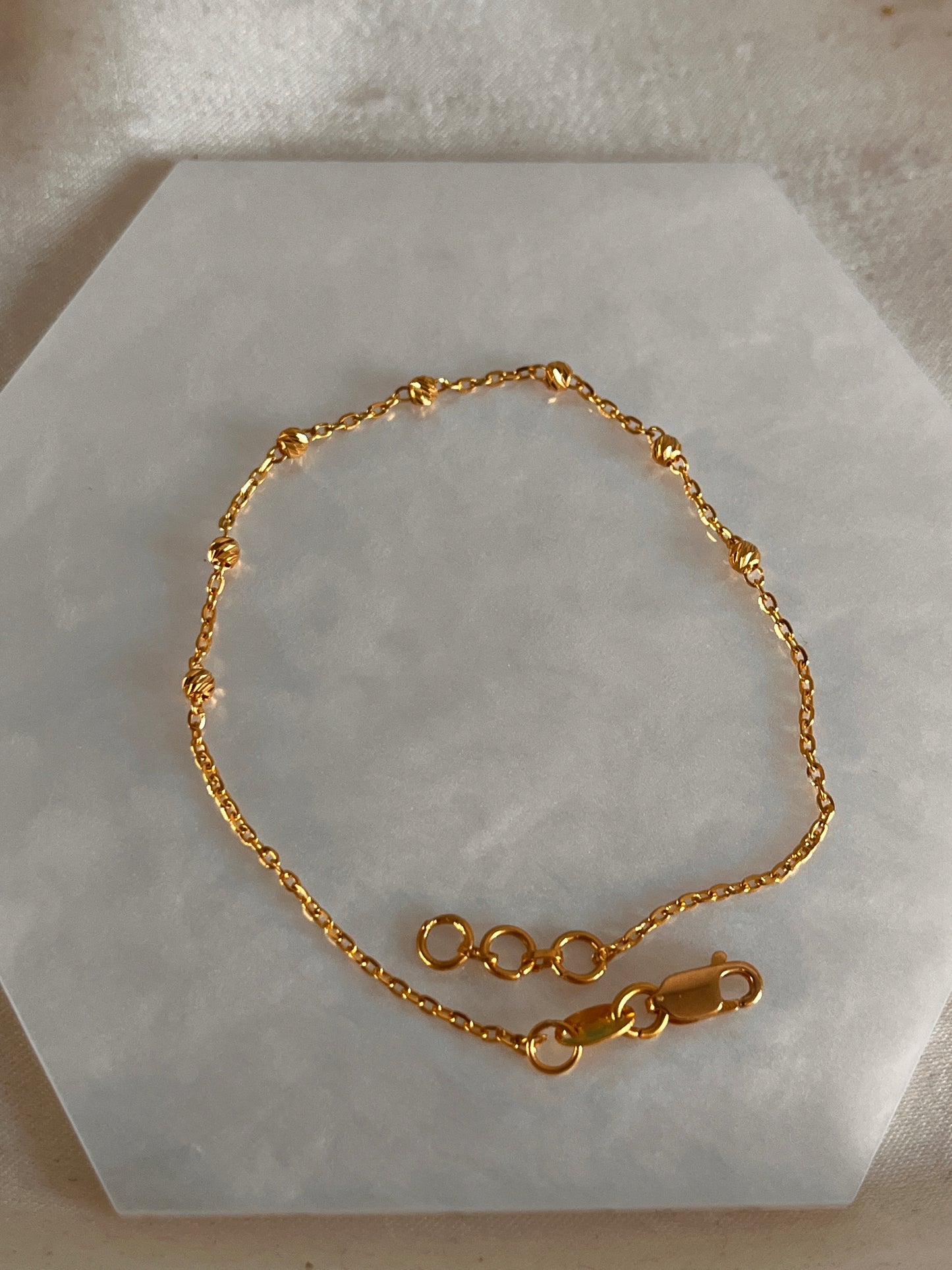 Mini Link Bracelet with 7 beads (small)