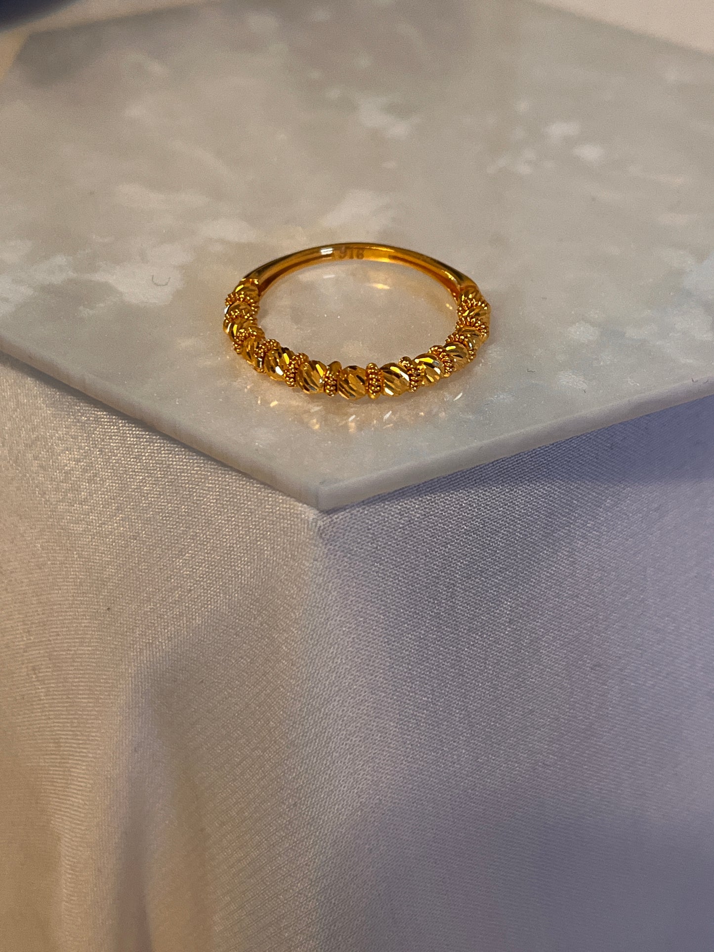 Beaded Simple Ring | Size P