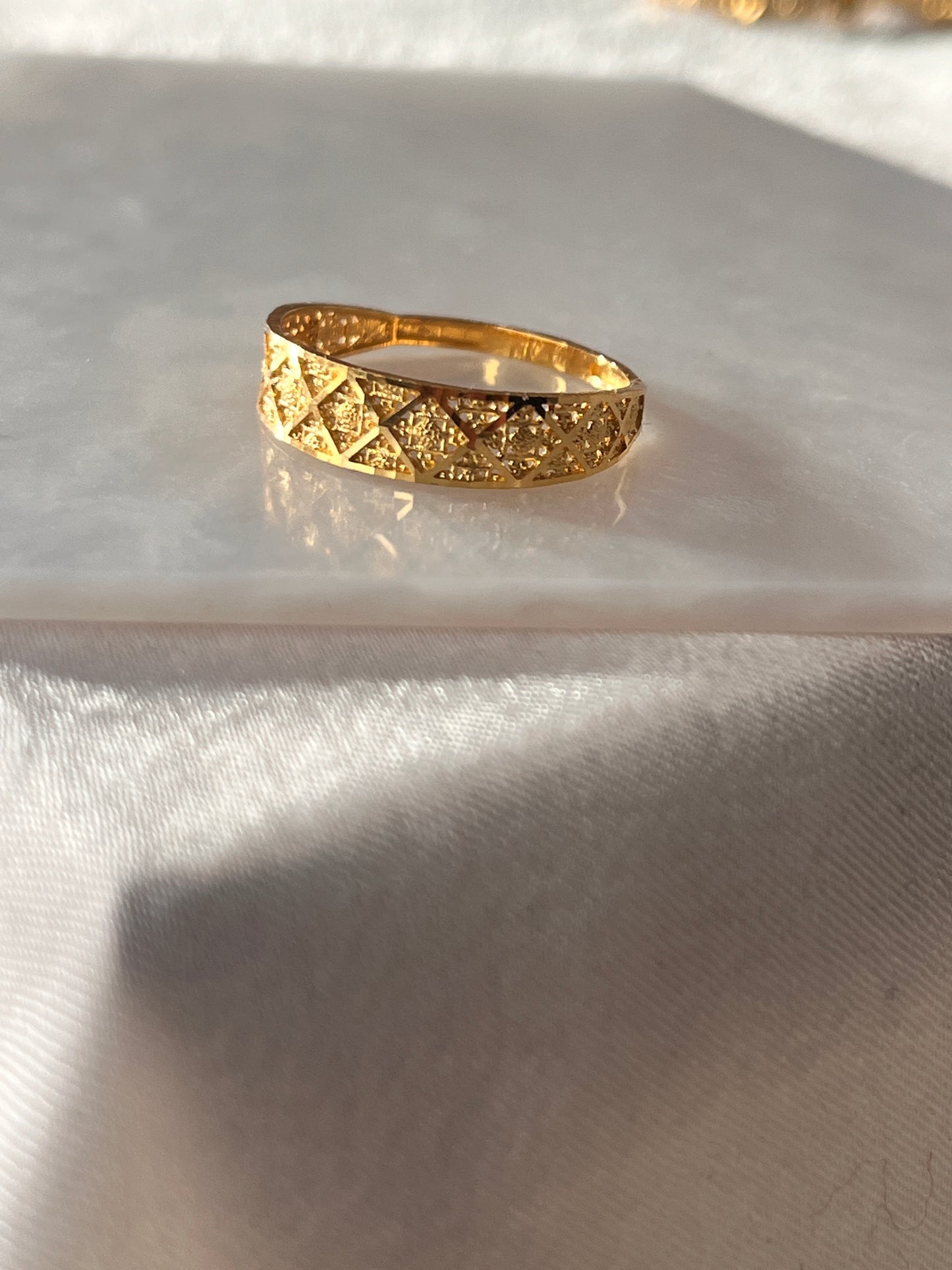 Diamond Shape Net Ring | Size N