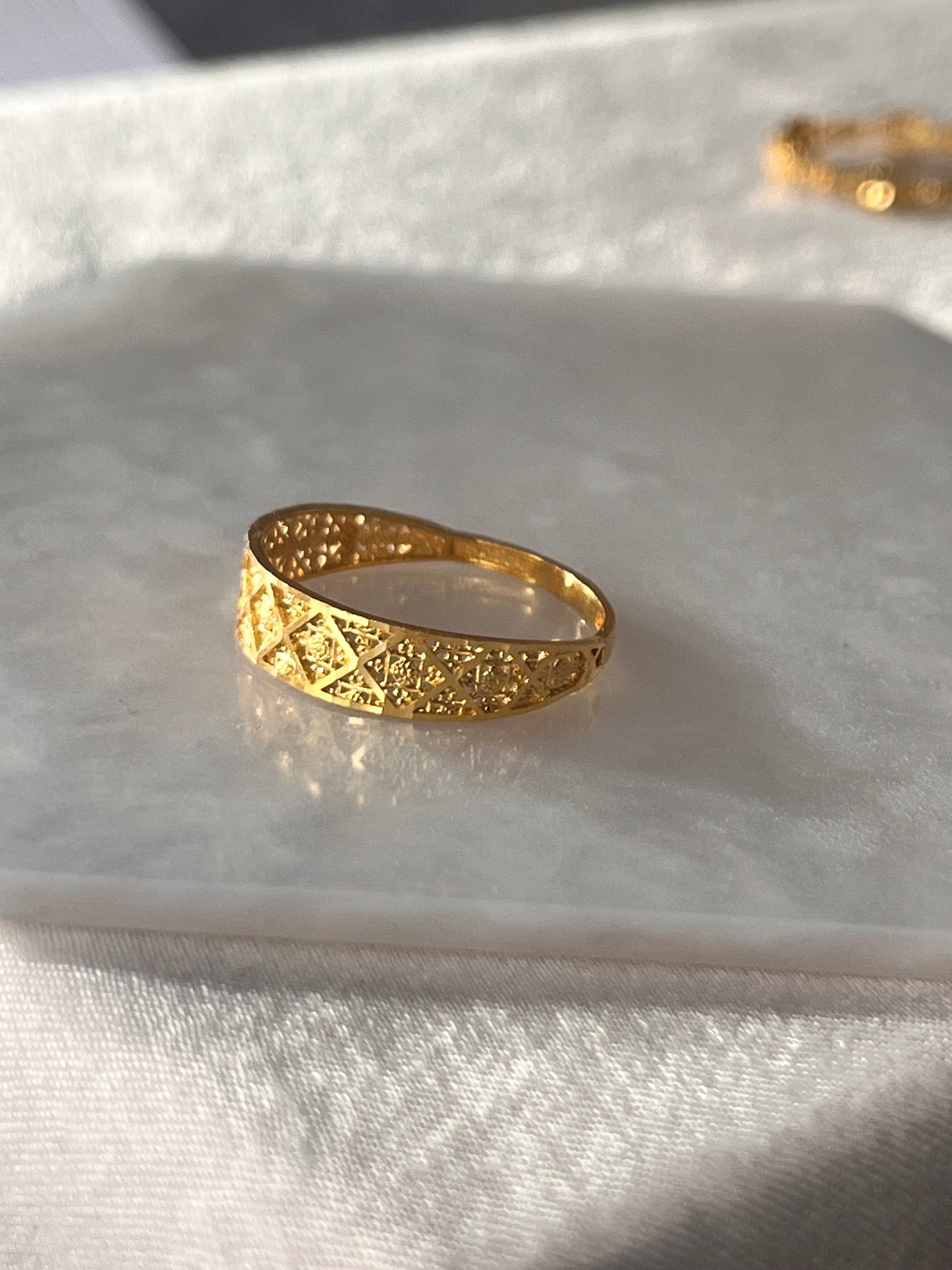Diamond Shape Net Ring | Size N