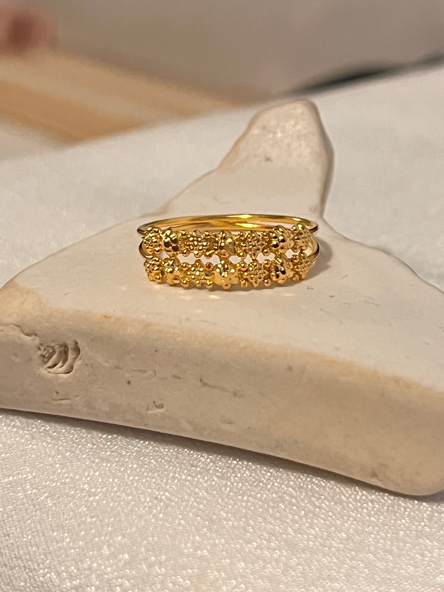 Dotted Style Double Line Ring | Size M