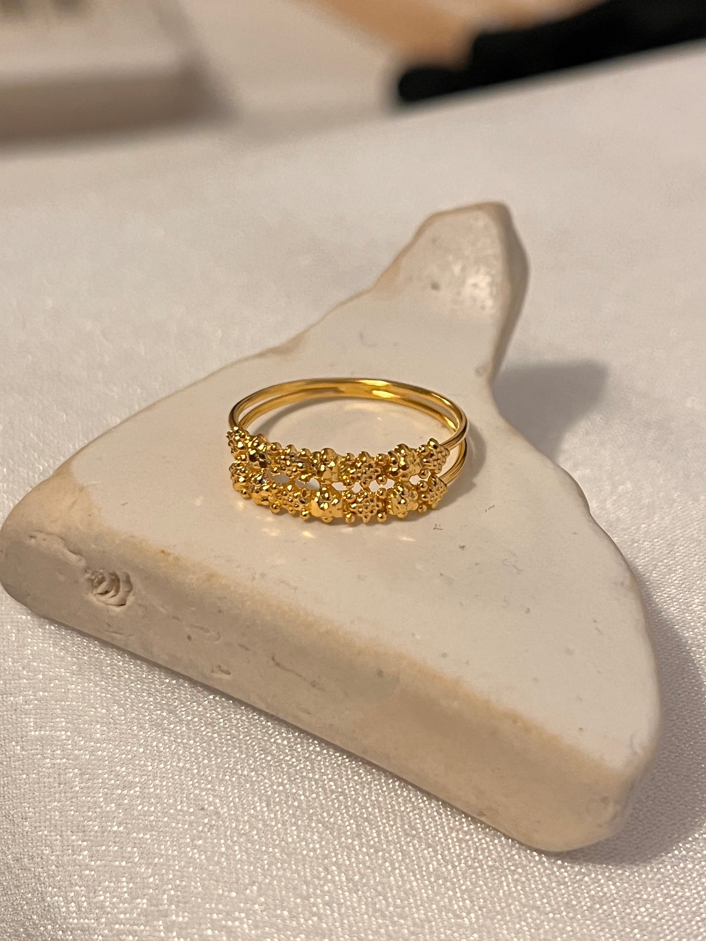 Dotted Style Double Line Ring | Size M