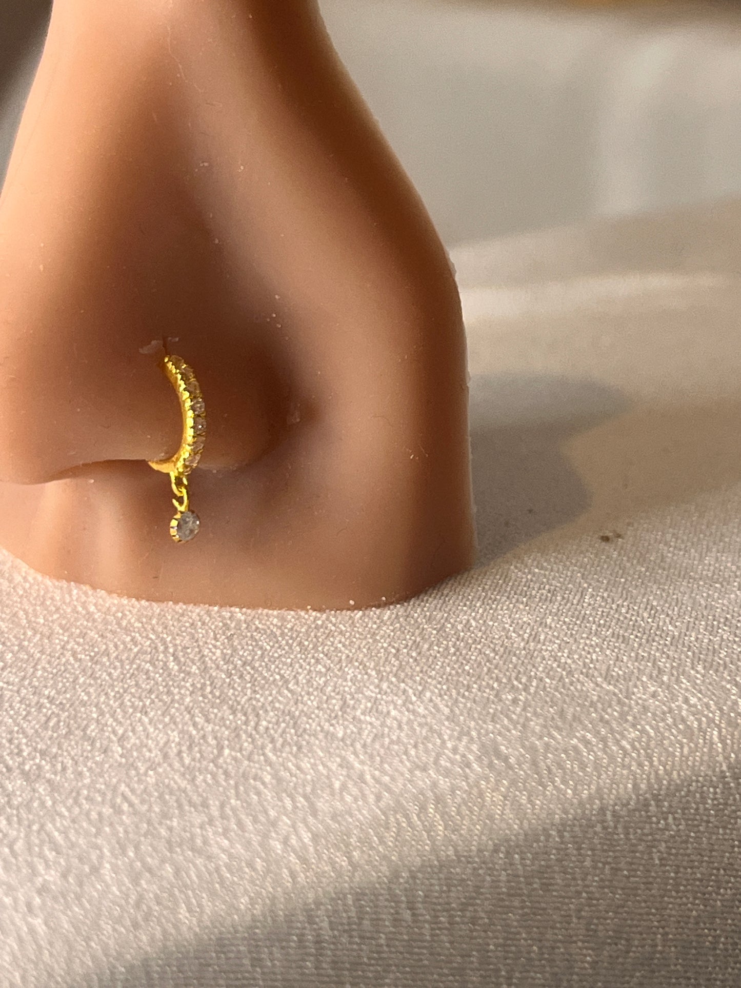 Stone Drop Huggie | 8.5mm