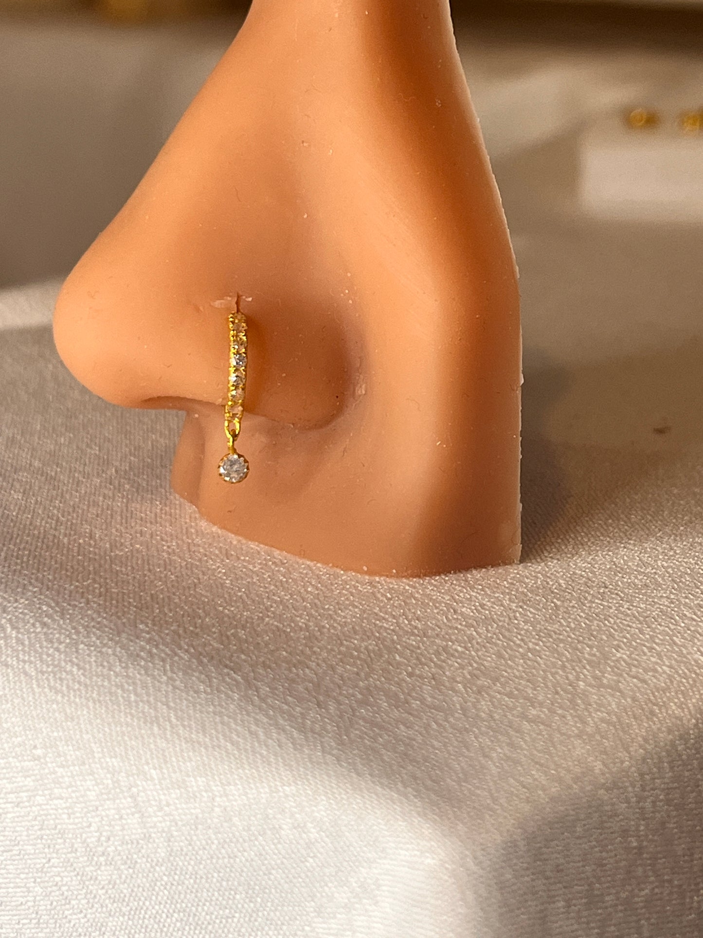 Stone Drop Huggie | 8.5mm