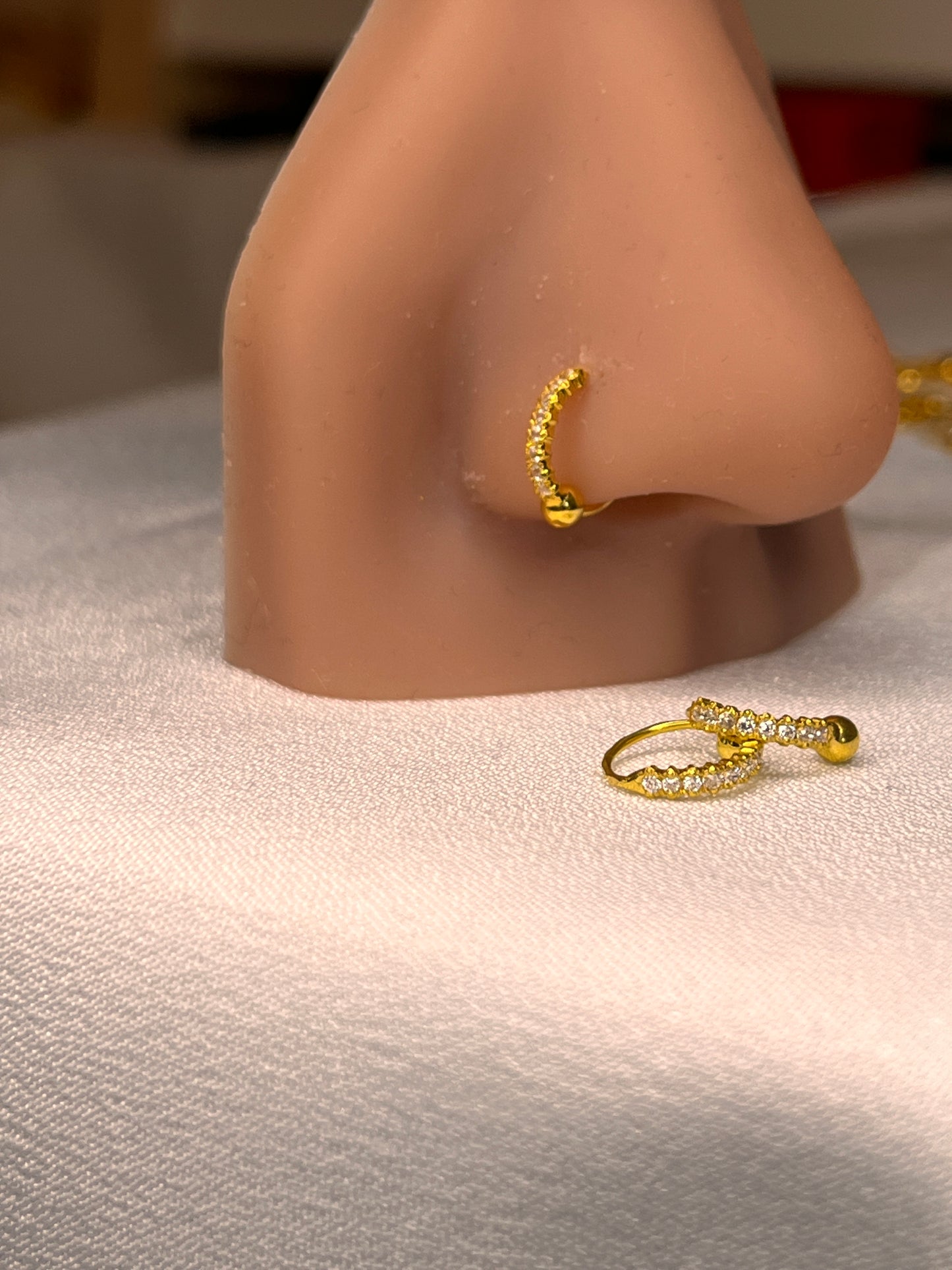 Sparkle Bead Huggie | 7.5mm