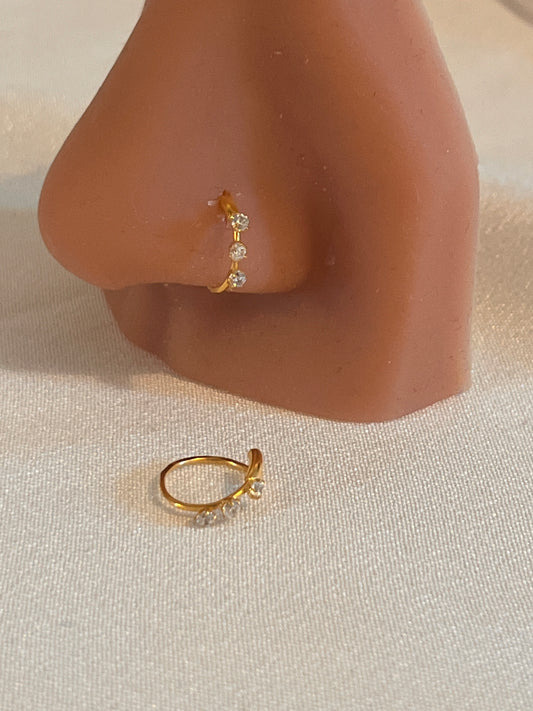 Triple stone Nosering | | 8.8mm