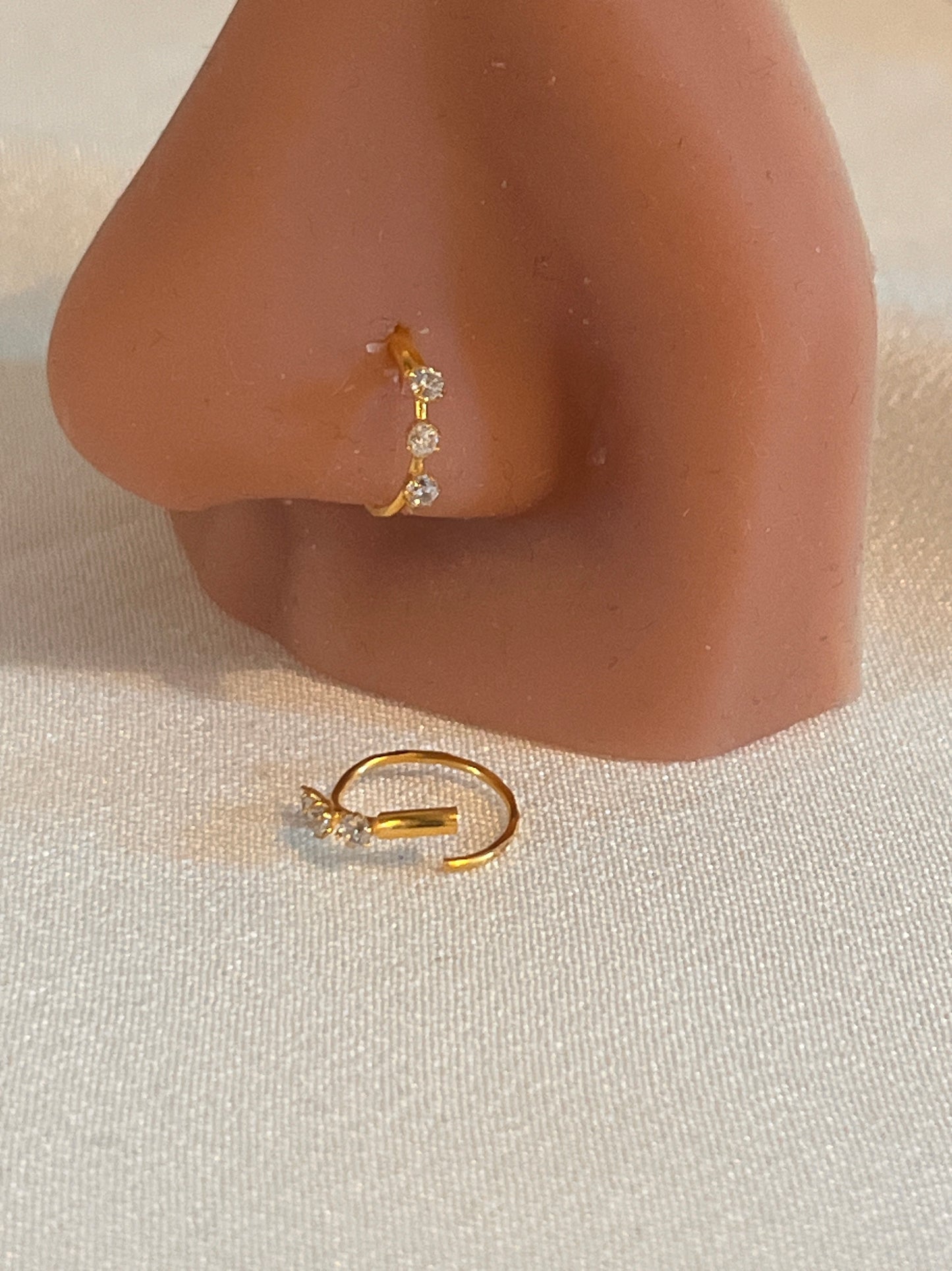 Triple stone Nosering | | 8.8mm