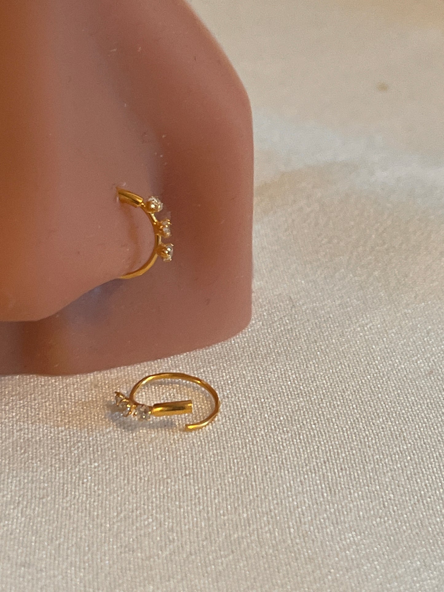 Triple stone Nosering | | 8.8mm