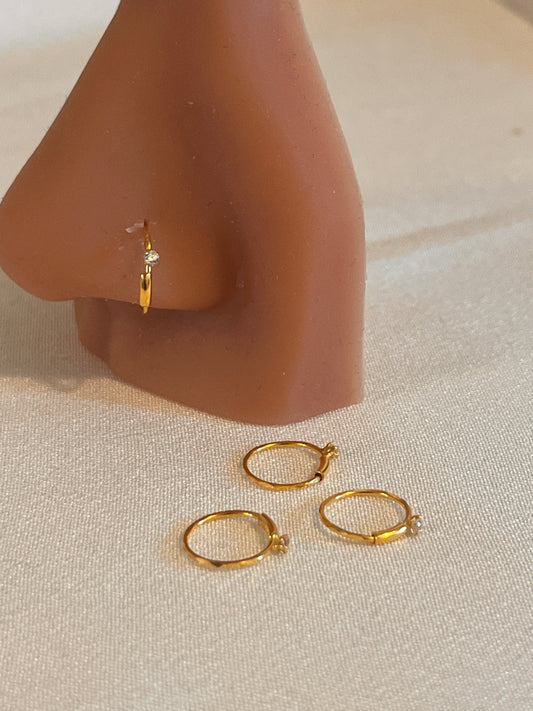 Single stone Nosering | 8.8mm